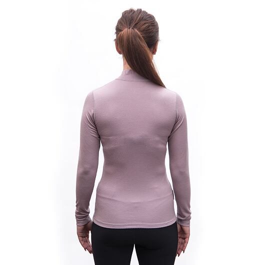 SENSOR MERINO DF dámské triko dl.rukáv zip mystic violet Velikost: S - Obrázek 2