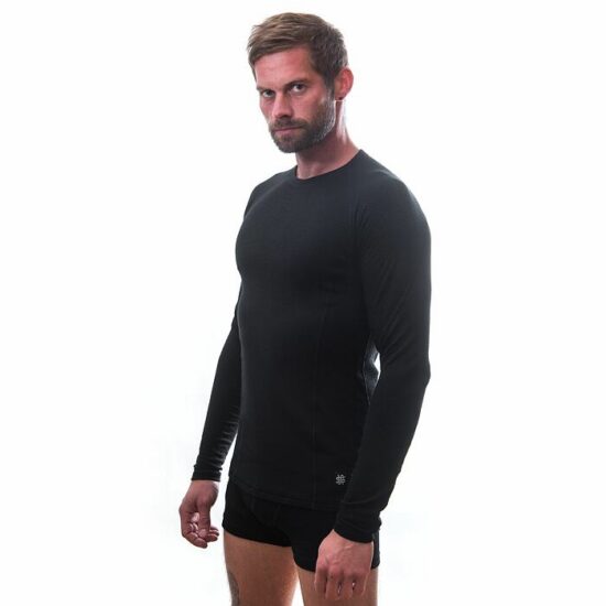 SENSOR MERINO DF pánské triko dl.rukáv černá Velikost: XXL - Obrázek 2