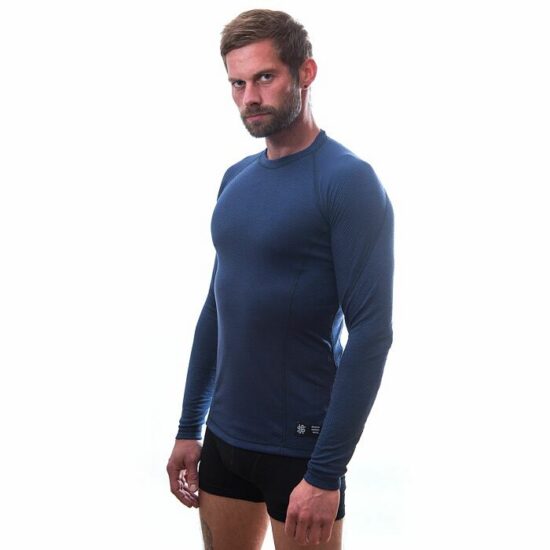 SENSOR MERINO DF pánské triko dl.rukáv deep blue Velikost: S - Obrázek 2