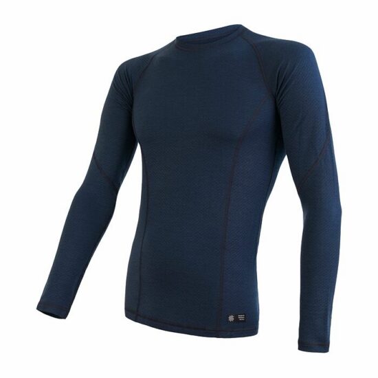 SENSOR MERINO DF pánské triko dl.rukáv deep blue Velikost: S