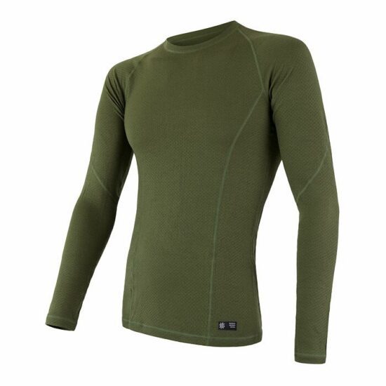 SENSOR MERINO DF pánské triko dl.rukáv safari Velikost: L
