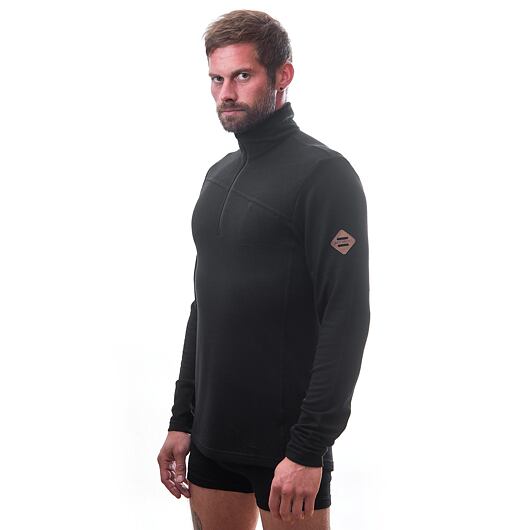 SENSOR MERINO EXTREME pánské triko dl.rukáv zip černá Velikost: XXL - Obrázek 2