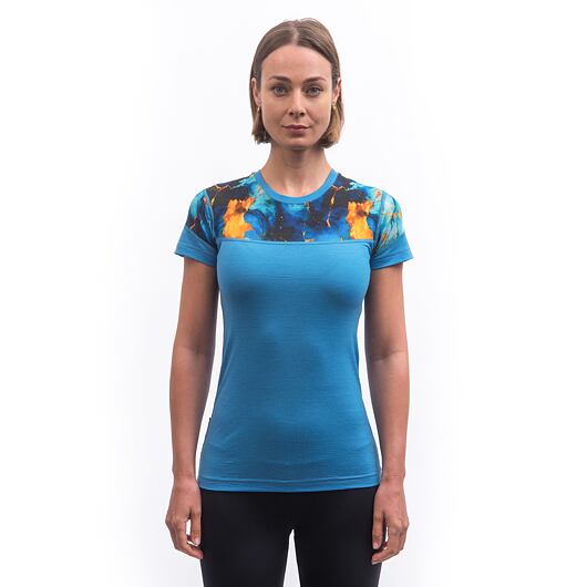 SENSOR MERINO IMPRESS dámské triko kr.rukáv modrá/universe Velikost: S - Obrázek 2