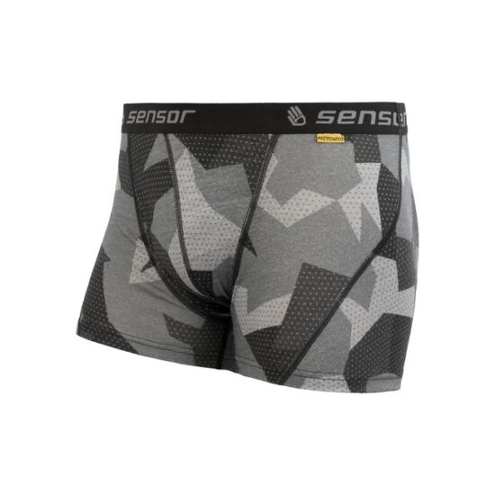 SENSOR MERINO IMPRESS pánské trenky černá/camo Velikost: M