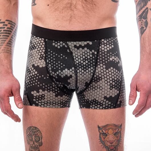 SENSOR MERINO IMPRESS pánské trenky černá/honeycomb Velikost: S - Obrázek 2