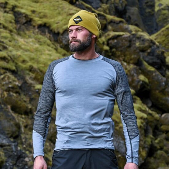 SENSOR MERINO IMPRESS pánské triko dl.rukáv šedá/maori Velikost: XXL - Obrázek 2