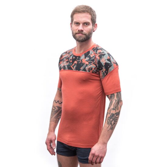 SENSOR MERINO IMPRESS pánské triko kr. rukáv terracotta/rush Velikost: S - Obrázek 2