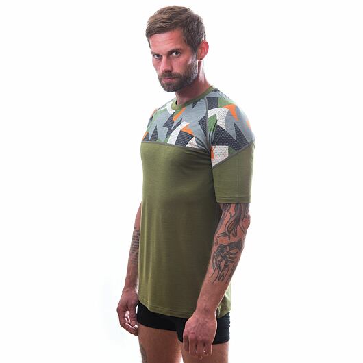 SENSOR MERINO IMPRESS pánské triko kr.rukáv safari/camo Velikost: XXL - Obrázek 2