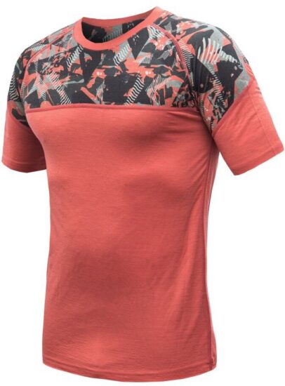 SENSOR MERINO IMPRESS pánské triko kr.rukáv terracotta/rush Velikost: S