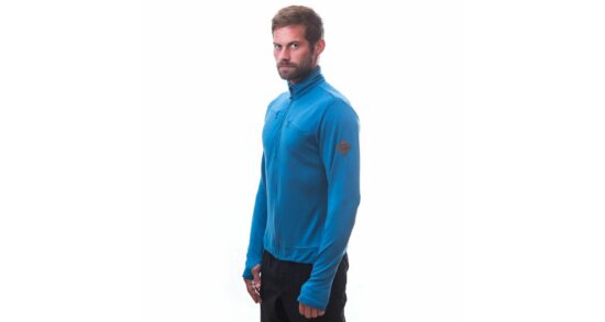 SENSOR MERINO UPPER pánská mikina celozip mint blue Velikost: M - Obrázek 2