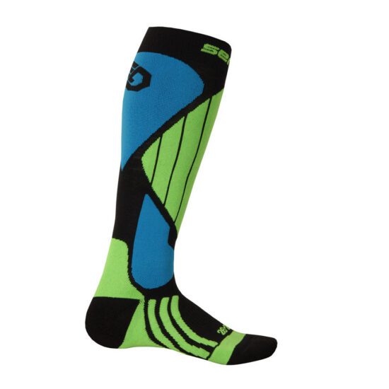SENSOR PONOŽKY SNOW PRO MERINO černá/zelená/modrá Velikost: S/35-38