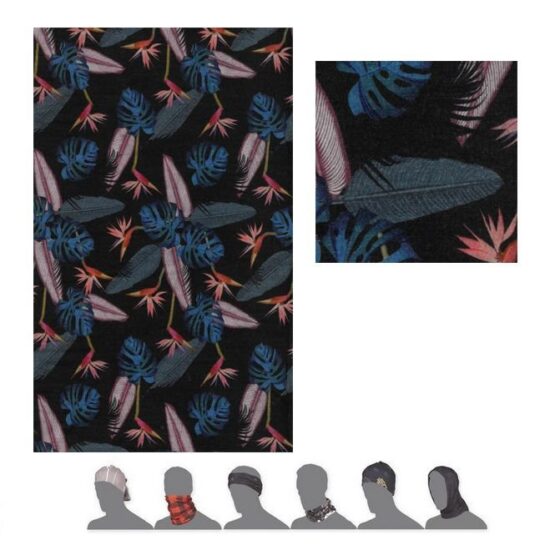 SENSOR TUBE MERINO IMPRESS šátek multifunkční černá/floral Velikost: UNI - Obrázek 2