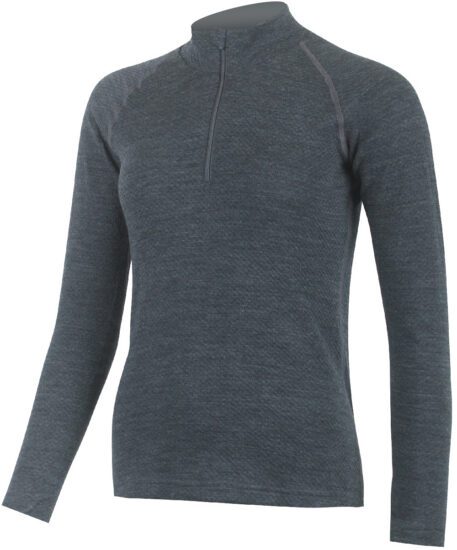 Lasting dámské vlněné merino triko se zipem u krku HONY 8160 šedé Velikost: S