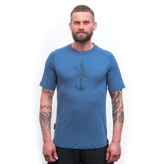 SENSOR MERINO AIR EARTH pánské triko kr.rukáv riviera blue Velikost: XL - Obrázek 2