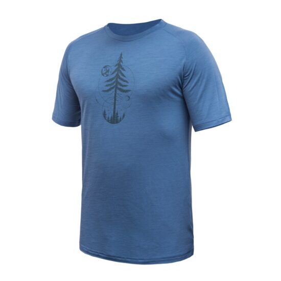 SENSOR MERINO AIR EARTH pánské triko kr.rukáv riviera blue Velikost: XXL