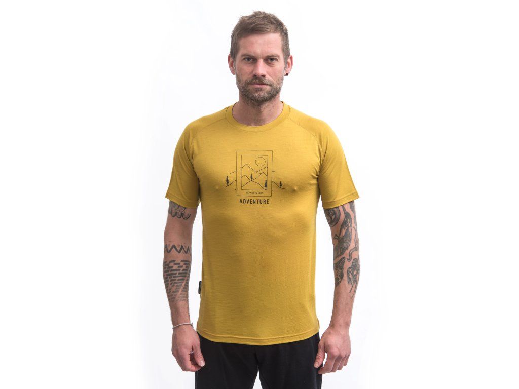 SENSOR MERINO AIR SAY YES pánské triko kr.rukáv mustard Velikost: L 8592837111872 - Obrázek 2