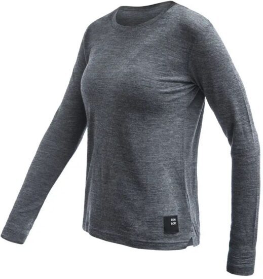 SENSOR MERINO LITE dámské triko dl.rukáv anthracite gray Velikost: M