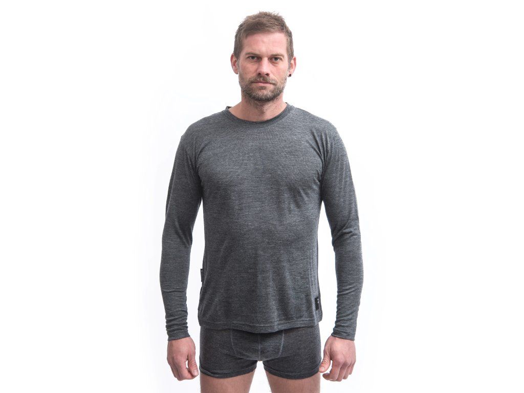SENSOR MERINO LITE pánské triko dl.rukáv anthracite gray Velikost: XL - Obrázek 2