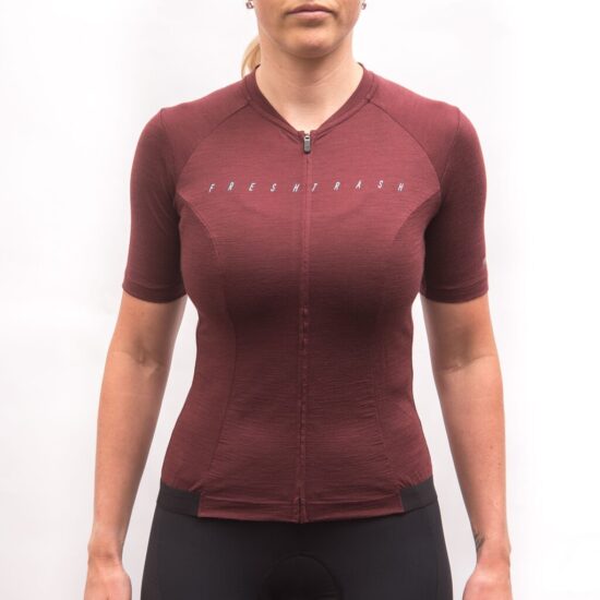Fresh Trash WOMEN'S LITE MERINO JERSEY MERLOT RED Velikost: M - Obrázek 2
