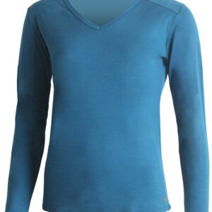 Lasting EVA 5454 modré dámské merino triko s výstřihem Velikost: XL