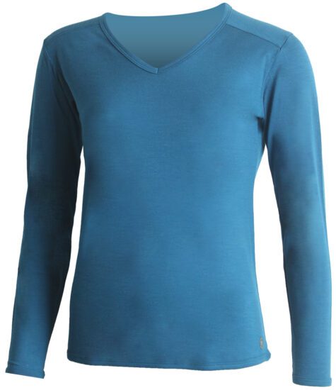 Lasting EVA 5454 modré dámské merino triko s výstřihem Velikost: XL
