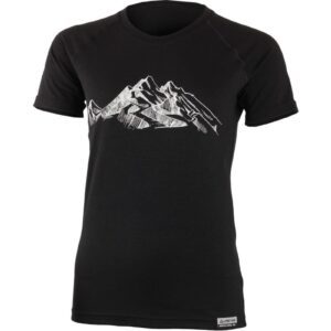 Lasting HILA 9090 černé dámské merino triko s tiskem Velikost: XL