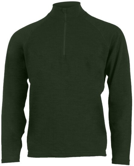 Lasting HONOS 6262 zelené pánské vlněné merino triko se zipem u krku Velikost: XL