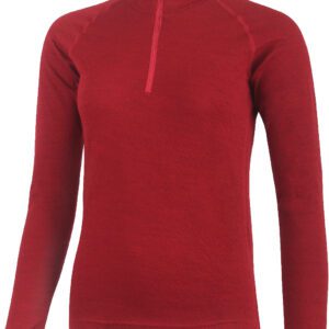 Lasting HONY 3690 červené dámské vlněné merino triko se zipem u krku Velikost: S 8596445238419