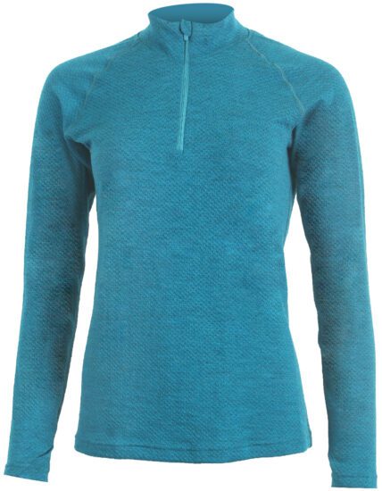 Lasting HONY 5858 modré dámské vlněné merino triko se zipem u krku Velikost: XXL 8596445253207