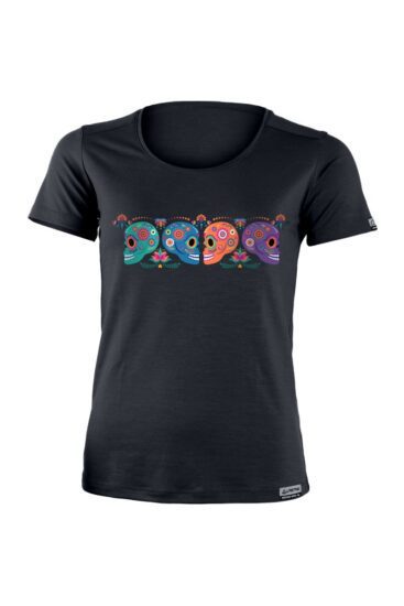 Lasting LINSY 5252 modré dámské merino triko s tiskem Velikost: L 8595067904665