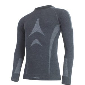 Lasting WOLF 8181 šedé pánské merino triko Velikost: S/M