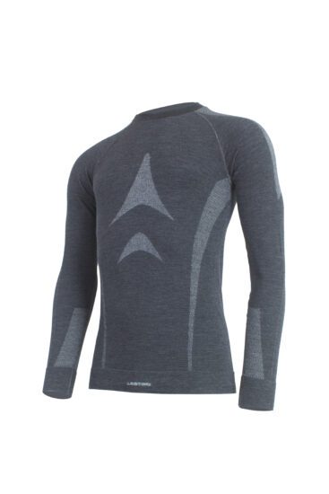 Lasting WOLF 8181 šedé pánské merino triko Velikost: S/M