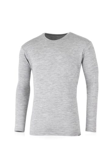 Lasting WOLK 8484 šedá pánská merino mikina Velikost: XL