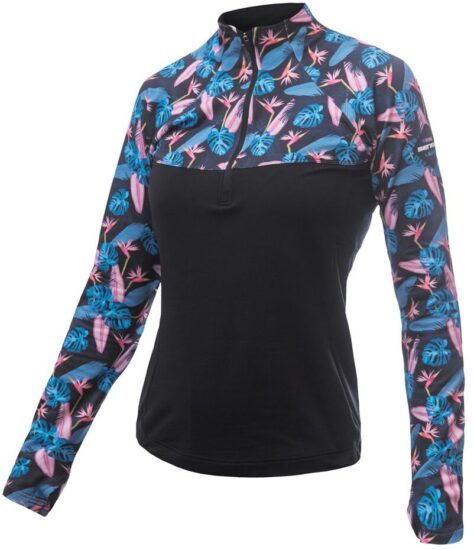 SENSOR COOLMAX THERMO dámská mikina zip černá/floral Velikost: M 8592837086743