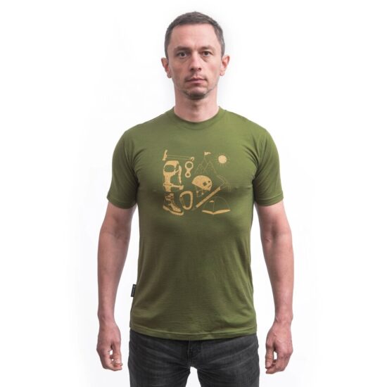 SENSOR MERINO ACTIVE HIKING pánské triko kr.rukáv safari green Velikost: L - Obrázek 2