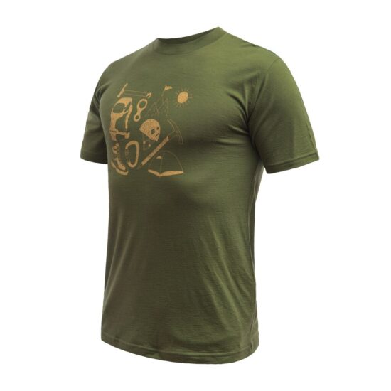 SENSOR MERINO ACTIVE HIKING pánské triko kr.rukáv safari green Velikost: L