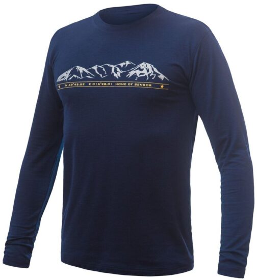 SENSOR MERINO ACTIVE PT MOUNTAINS pánské triko dl.rukáv deep blue Velikost: XL 8592837084862