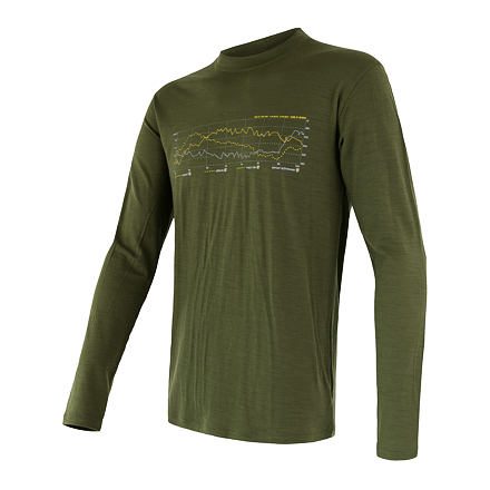 SENSOR MERINO ACTIVE PT TRACK pánské triko dl.rukáv safari Velikost: XL 8592837047232