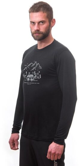 SENSOR MERINO ACTIVE PT VAN LIFE pánské triko dl.rukáv černá Velikost: S - Obrázek 2
