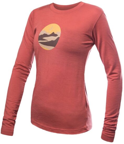 SENSOR MERINO ACTIVE TRIGLAV dámské triko dl.rukáv terracotta Velikost: S