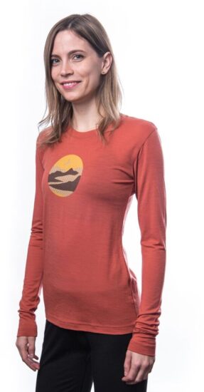 SENSOR MERINO ACTIVE TRIGLAV dámské triko dl.rukáv terracotta Velikost: XL - Obrázek 2