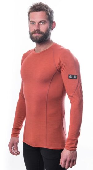 SENSOR MERINO ACTIVE pánské triko dl.rukáv terracotta Velikost: XXL - Obrázek 2