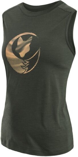 SENSOR MERINO AIR FOX dámské triko bez rukávu olive green Velikost: L 8592837089300