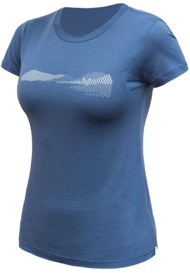 SENSOR MERINO AIR HILLS dámské triko kr.rukáv riviera blue Velikost: L