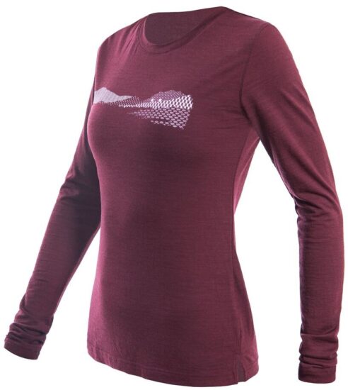 SENSOR MERINO AIR PT HILLS dámské triko dl.rukáv port red Velikost: L 8592837084442