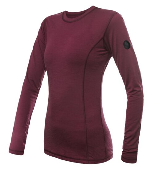 SENSOR MERINO AIR dámské triko dl.rukáv port red Velikost: L