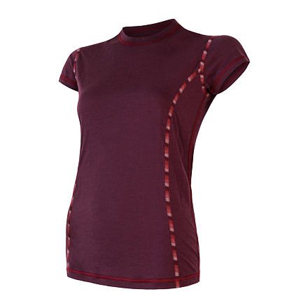 SENSOR MERINO AIR dámské triko kr.rukáv tm.vínová Velikost: S 8592837055206