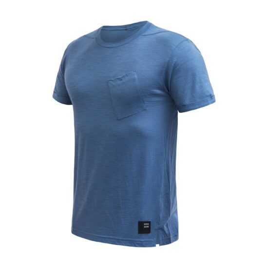 SENSOR MERINO AIR traveller pánské triko kr.rukáv riviera blue Velikost: XXL