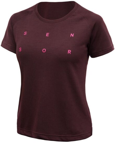 SENSOR MERINO BLEND TYPO dámské triko kr.rukáv port red Velikost: M