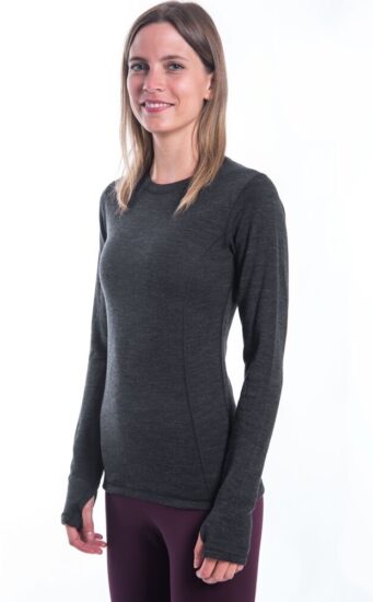 SENSOR MERINO BOLD dámské triko dl.rukáv anthracite gray Velikost: M - Obrázek 2